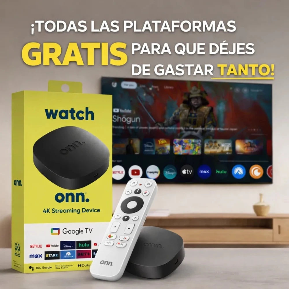 Onn 4K Streaming Device con Google TV – Convierte tu TV en Smart 4K al Instante