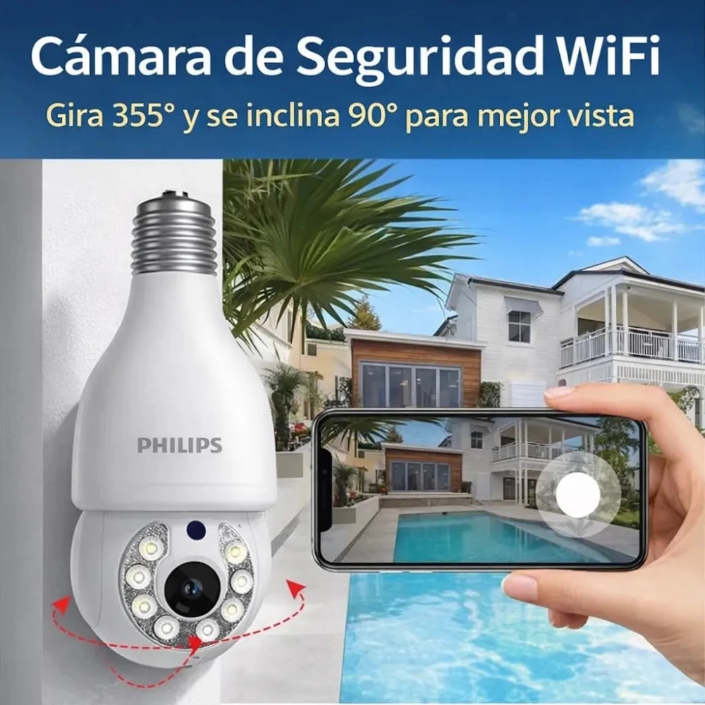 CÁMARA PHILIPS 360° – Seguridad un Bombillo