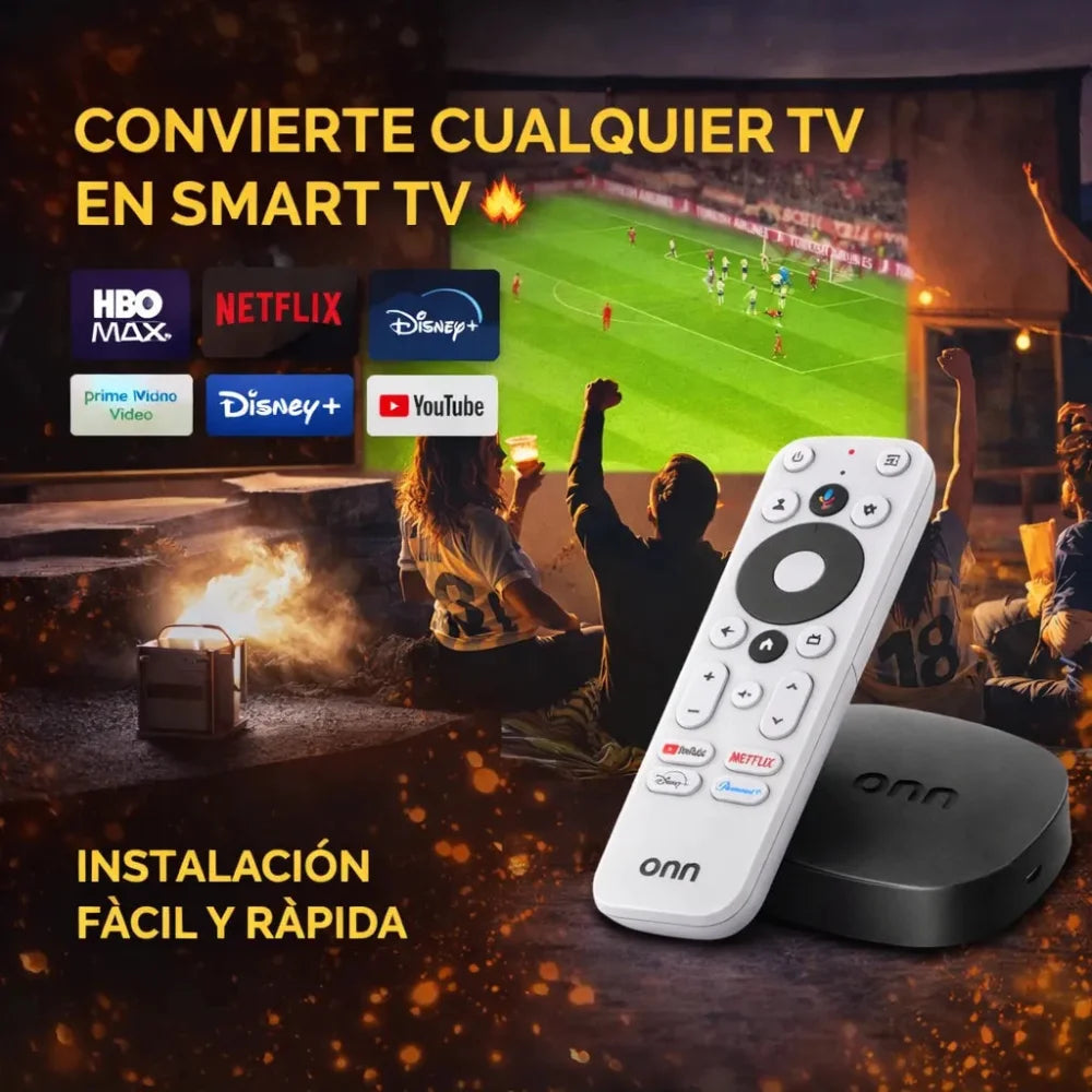 Onn 4K Streaming Device con Google TV – Convierte tu TV en Smart 4K al Instante