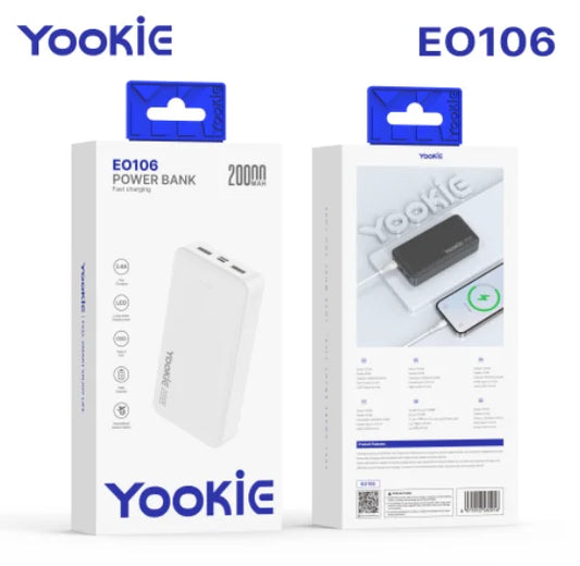 Power Bank Yookie EO106 | 20000mAh Carga Rápida