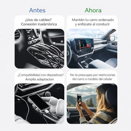 Adaptador CarPlay &amp; Android Auto Inalámbrico | 2 en 1