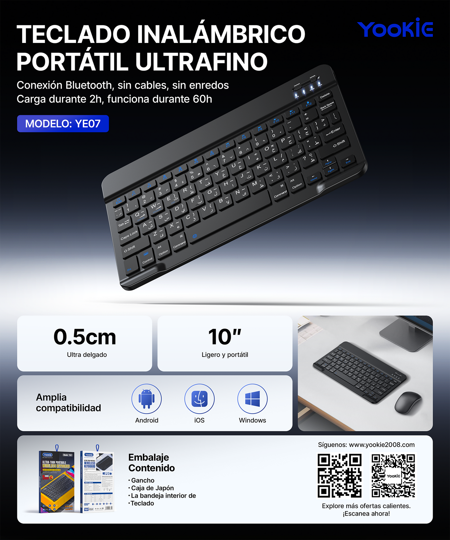 Teclado bluetooth | Yookie YE07