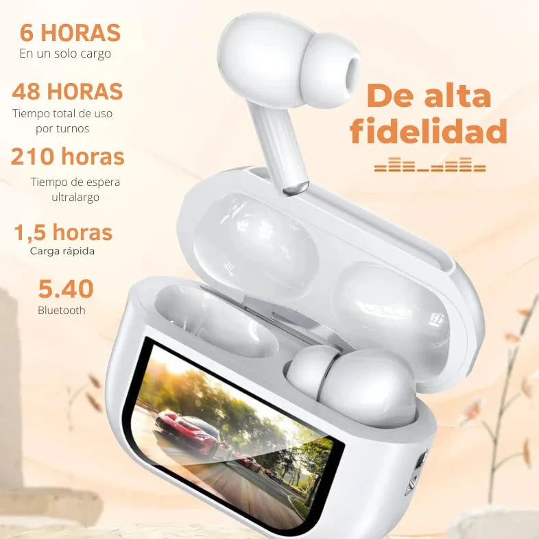 Audífono Inalámbrico con Pantalla Digital | Cancelación de Ruido
